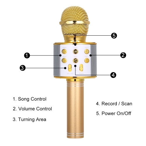 

BT Wireless Microphone Speaker Handheld Karaoke Mic