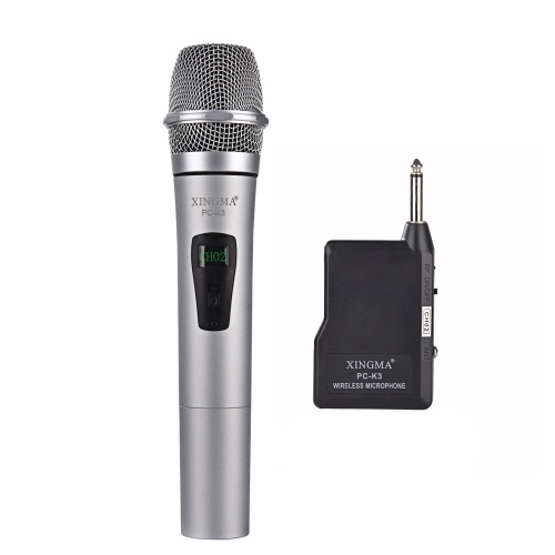 Rechargeable Wireless Microphone System Handheld LED Mic Speaker with Portable USB Receiver for KTV Speech Amplifier Recording