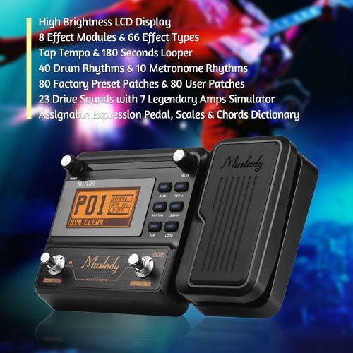 Muslady MU100 Guitar Multi-effects Processor Electric Guitar Effect Pedal