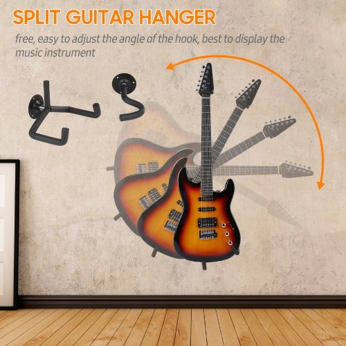 

Guitar Wall Mount Ukulele Wall Hanger Slat Wall Horizontal Guitar Holder Bass Stand Rack Hook Music Instrument Accessories for Electric Guitar Ukulele Banjo Mandolin