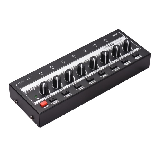 HA800S Headphone Amplifier 8 Channels Mono/Stereo Metal Stereo Headphone Amps Audio Amp 