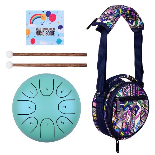 ammoon Steel Tongue Drum Tank Drum Percussion Instrument