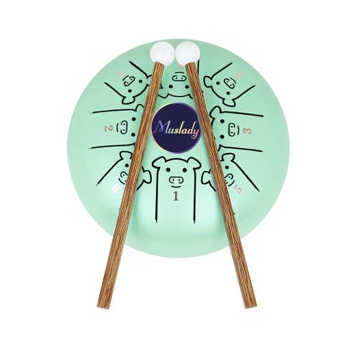 

Muslady 5.5 Inches Mini Steel Tongue Drum 8 Notes C Key Handpan Drum