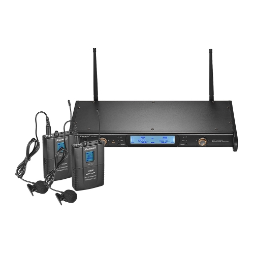 

Беспроводная микрофонная система Baomic BM-7200 UHF 2 микрофона Lapel Lavalier + 2 передатчика телескопа + 1 приемник с ЖК-дисплеем для деловой встречи Публичная речь Обучение в классе