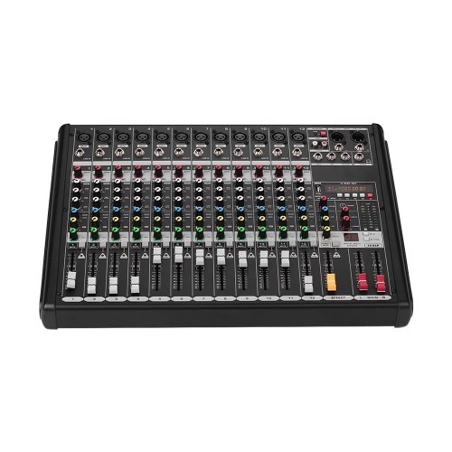

12-Channel Mixer Mixing Console Built-in 48V Phantom Power Supply 16 DSP Effects