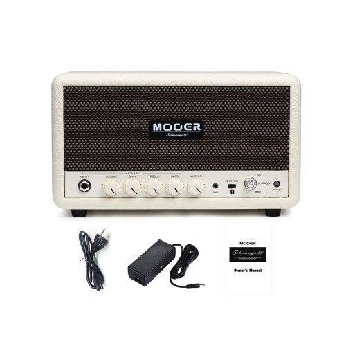

MOOER SilverEye 10 Настольный HiFi Bluetooth-динамик Инструментальный инструмент Гитарный усилитель низких частот 2 * 16 Вт с регуляторами громкости / усиления / высоких / низких частот Входные гнезда 1/4 дюйма и 1/8 дюйма