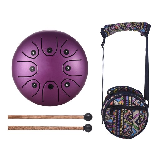 5.5 Inch Mini 8-Tone Steel Tongue Drum C Key Percussion Instrument