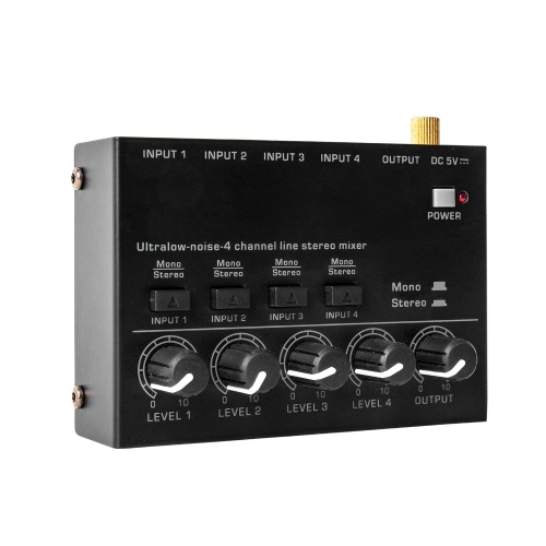 Ultra Low Noise 4 Channel Line Stereo Mixer 