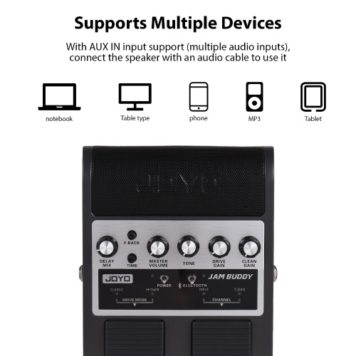 JOYO JAM BUDDY Electric Guitar Speaker - Dual Channel Design, Long Battery Life, Compact & Convenient 