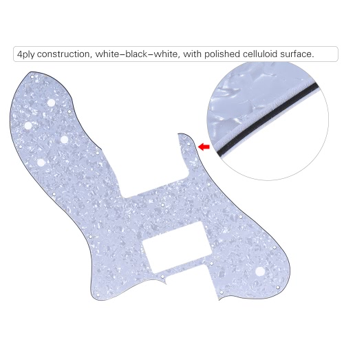 

3Ply PVC Electric Guitar Pickguard Pick Guard Scratch Plate for Fender '72 Telecaster Custom Replacement Part Black