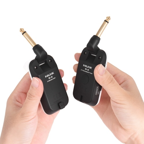 

NUX B-2 2.4G Guitar Wireless System Transmitter & Receiver with 4 Channels Built-in Rechargeable Lithium Battery for Electric Guitar Bass
