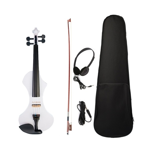 

NAOMI V1 Series 4/4 Full Size Electric Violin Hand-Carved Solid Wood Violin Body