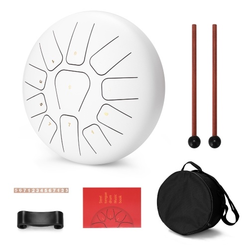 

10 inch 8 Tone Steel Tongue Drum Mini Hand Pan Drums with Drumsticks Percussion Musical Instruments