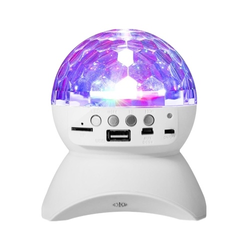 

muslady Wireless BT Music Speaker Colorful LED Crystal Rotating Ball Light