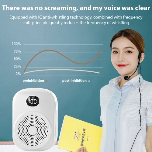 S20 Voice Amplifier: Portable PA System with BT Connectivity and Digital Display Screen 