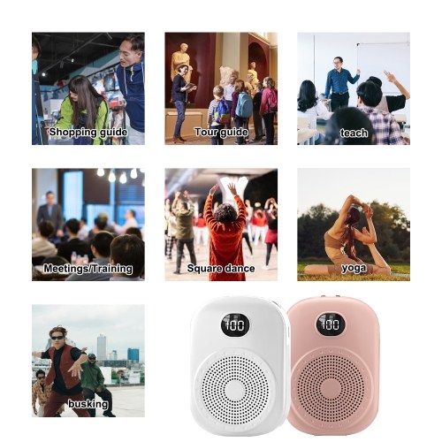 S20 Voice Amplifier: Portable PA System with BT Connectivity and Digital Display Screen 