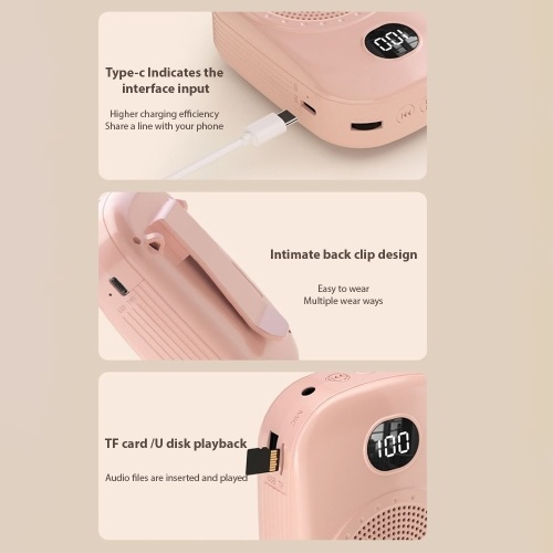S20 Voice Amplifier: Portable PA System with BT Connectivity and Digital Display Screen 