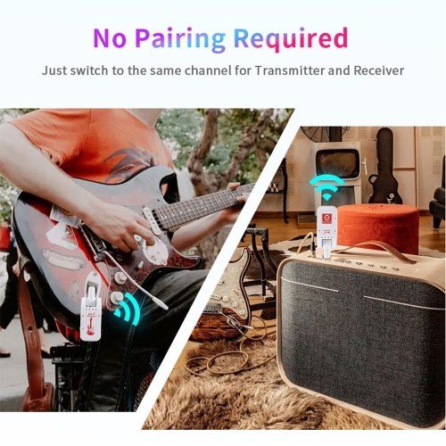 WS-4 2.4G Wireless Guitar System with Rechargeable Transmitter and Receiver 