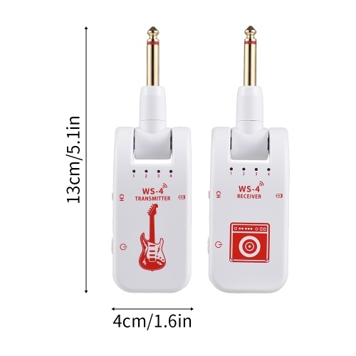 WS-4 2.4G Wireless Guitar System with Rechargeable Transmitter and Receiver 