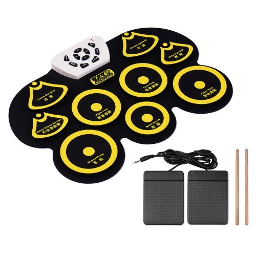 Silicone Portable Foldable Digital USB Midi Roll-up Electronic Drum Pad Kit with Stick and Foot Pedal