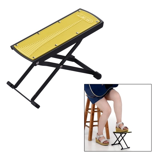 

Portable Foldable Metal Guitar Foot Rest Stool Pedal 6-Level Adjustable Height