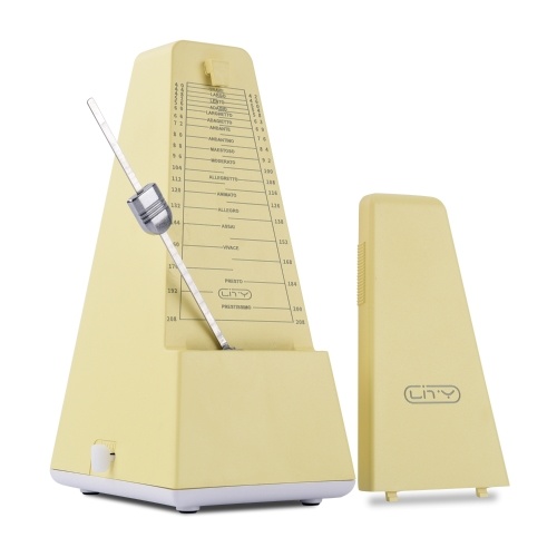 Mechanical Metronome Rhythm Bell-Ring ABS Plastic Shell Steel Pendulum Pyramid-Style Metronome