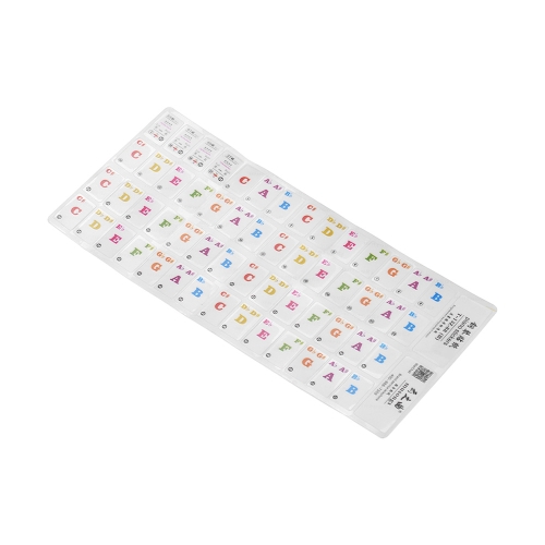 

Piano Keyboard Music Note Stickers Colorful Removable for 37/ 49/ 61/ 88 Key Keyboards for Kids Beginners Piano Practice