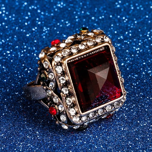Fashion Retro Clear Square Stone Rhinestone Vintage Ring For Women Gift Gorgeous Jewelry huismerk kopen in de aanbieding Fashion Retro Clear Square Stone Rhinestone Vintage Ring For Women Gift Gorgeous Jewelry huismerk kopen in de aanbieding