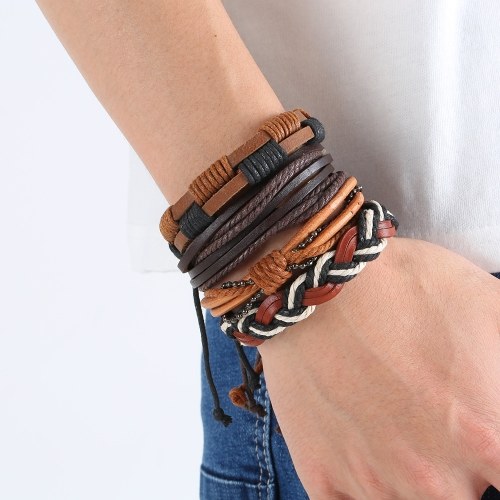 Fashion Jewelry Bracelet Unisex Braided Bracelet Retro Leather Bracelets 1#