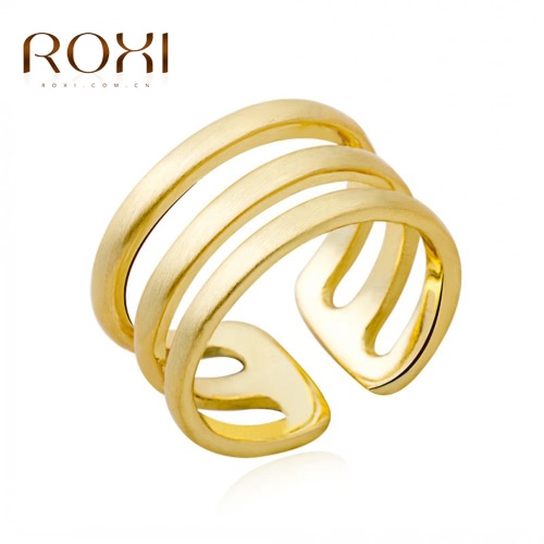 ROXI Gold Plated Smooth Opening Ring Women Bride Fashion Wedding Jewelry Accessory Nice Gift