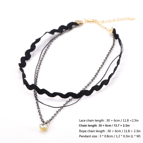 

Fashion New Retro Vintage Choker Black Necklace Chain Lady Jewelry Accessory for Women Girls Gift