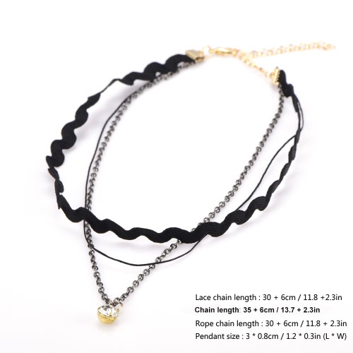 Catena della moda di New retro collana del choker nero Lady accessorio dei monili per il regalo delle donne delle ragazze