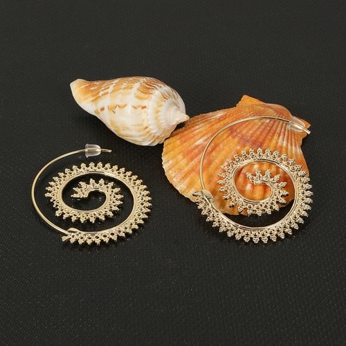 

Fashion Vintage Plated Circles Round Spiral Heart Water-drop Shaped Dangle Earrings Charm Unique Women Party Earrings Jewelry
