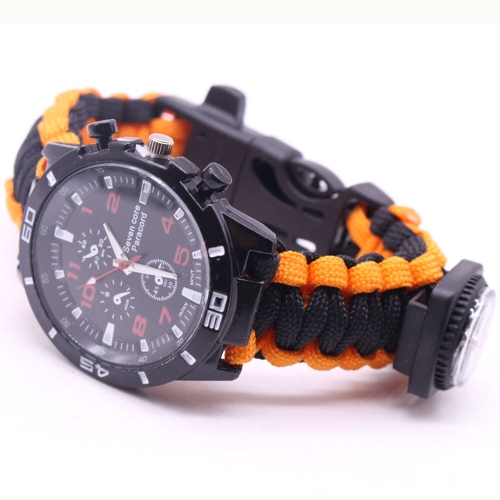 

5 в 1 Наружный вывесок Watch Paracord Bracelet с комплектом для компаса / Fire Starter / Whistle / Paracord для аварийного выживания