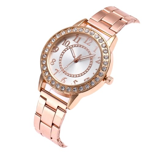 

Мода Diamond Watch Number Scale Heart Кварцевые часы Сплав Band для женщин Украшение