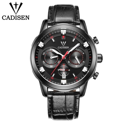 

Cadisen Watch Men Sport Chronograph Clock Quartz Wristwatch Business Waterproof Watch Men