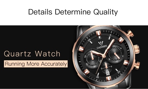 

Cadisen Watch Men Sport Chronograph Clock Quartz Wristwatch Business Waterproof Watch Men