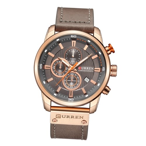 

Curren Men Fashion PU Leather Sports Wrist Watch Casual Watch Luxury Water-Resistant Quartz Watch with Exquisite Box
