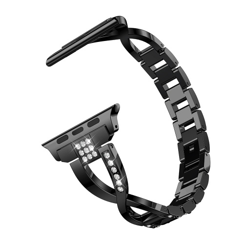 For A-pple Watch 1 2 3 4 5 Universal Diamond Stainless Steel Strap