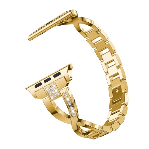 

For A-pple Watch 1 2 3 4 5 Universal Diamond Stainless Steel Strap
