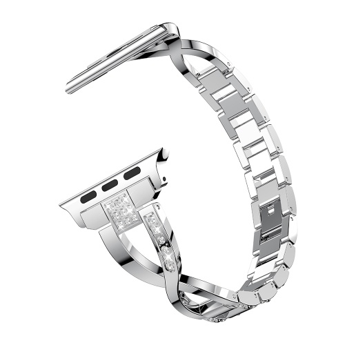 

For A-pple Watch 1 2 3 4 5 Universal Diamond Stainless Steel Strap