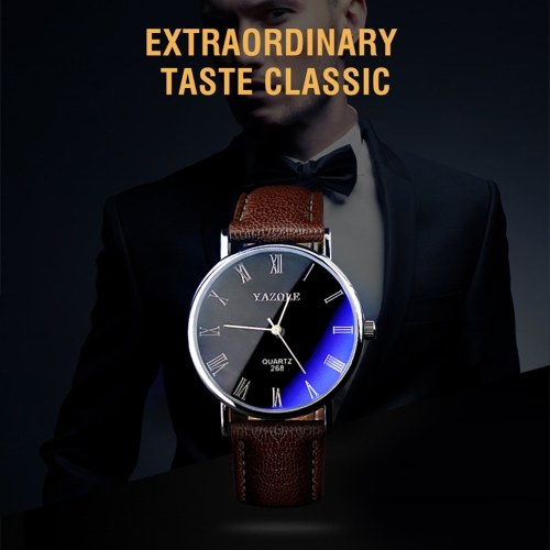 

YAZOLE Couple Quartz Watch for Men Women Elegant Wristwatch with Roman Numbers Pointer Blue Light Blocking Mineral Glass 3ATM Waterproof Business Watch Female Fashion Wristband Male Watches