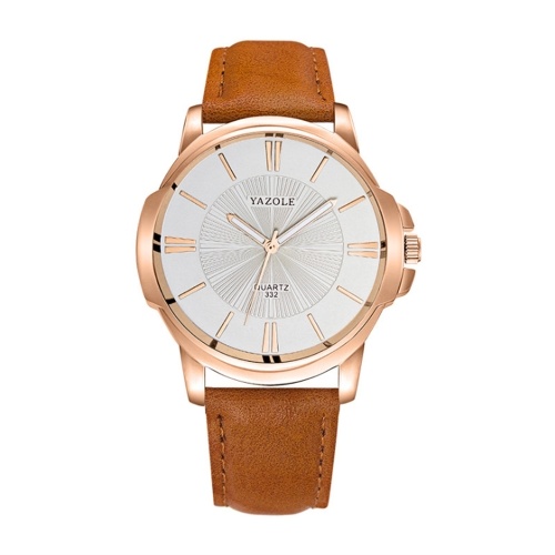 YAZOLE - Reloj de cuarzo para hombre, exquisito reloj de pulsera para hombre con bloqueo de luz azul, cristal mineral, tiempo preciso, puntero luminoso, 3 ATM, relojes de negocios a prueba de agua, correa de cuero, pulsera de moda masculina