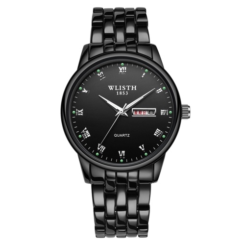 

WLISTH Q359 Couple Watch Elegant Stylish His and Hers Quartz Wrist Watch Classic Business Dress Watch for Men Women with Week/Date/Luminous/30M Waterproof Stainless Steel Strap