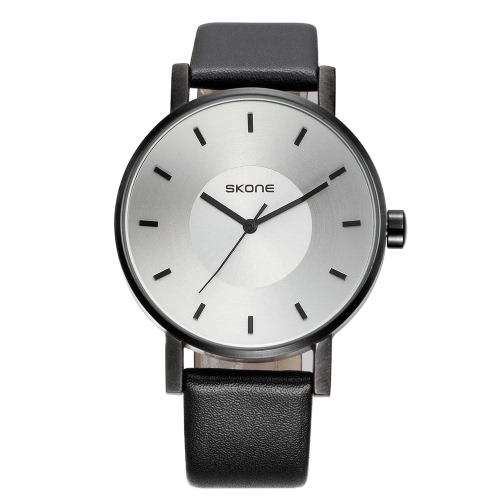 SKONE moda lujo cuarzo par relojes agua-prueba PU cuero amantes reloj hombres mujeres reloj casual