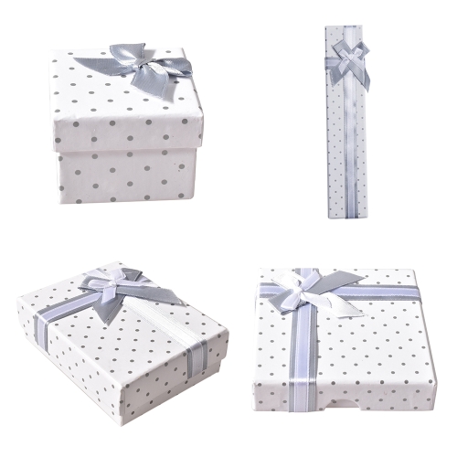 

Fashion Jewelry Packaging Necklace Ring Bracelet Polka Dots Bow Gift Box