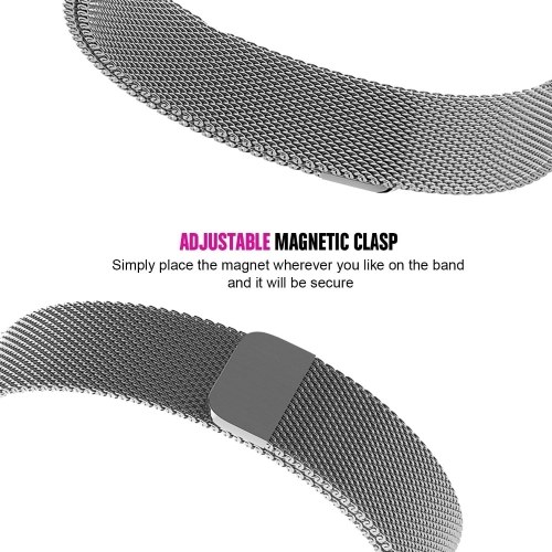 

Fitbit Versa Bands Stainless Steel Bracelet Strap with Unique Magnet Lock Accessories Bands for Women Bands for Men Wristbands for Fitbit Versa