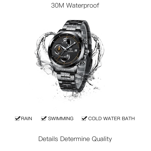 

Cadisen Watch Men Sport Chronograph Clock Quartz Wristwatch Business Waterproof Watch Men