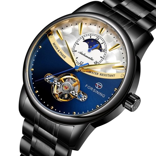 

FORSINING 339 Заводное движение Tourbillon Moon Phase Механические мужские часы