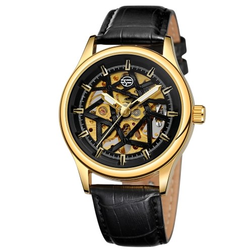 

Men's Automatic Mechanical Watch 3ATM Waterproof Wristwatch with Genuine Leather Watch Band Strap Multifunction Wristwatch 3ATM Luminous Display Chronograph